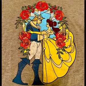 Disney Graphic T-Shirt BEAUTY and the BEAST SZ XL grey